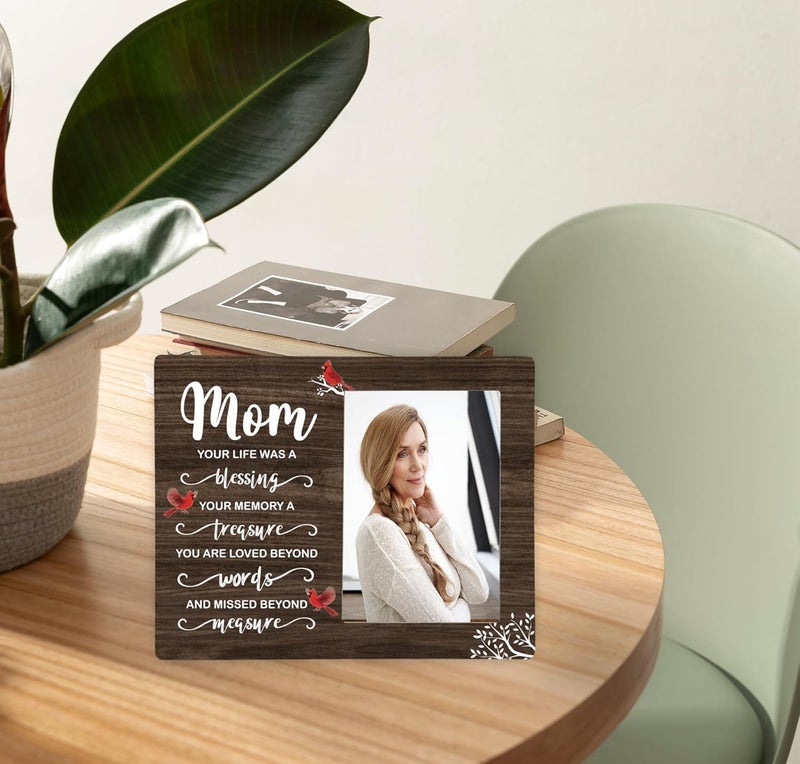 CAIFZ Mom Memorial Wooden Picture Frame, In Loving Memory Remembrance Photo Frame Gifts for Mommy, Bereavement Sympathy Wooden Frame for Loss of Mom, 4x6 inch Photo - Image 5
